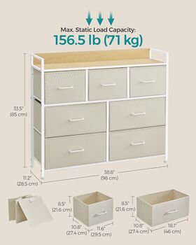 Chest Of Drawers Bedroom Cabinet Fabric Drawers, 10 of 12