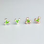 Sterling Silver Green Shamrock Stud Earrings, thumbnail 4 of 5