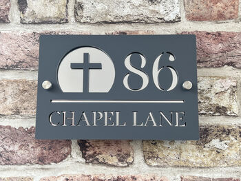 Personalised Cross House Sign Acrylic, 5 of 6