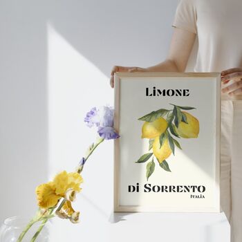 Italian Lemon Art Print Poster, Sorrento Italy, Fruit, Hand Drawn, 2 of 3