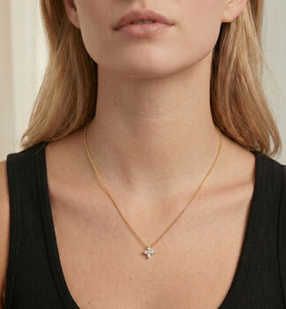 Kinmokusei 18 K Gold Plated Floral Pendant Necklace, 2 of 6
