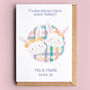 Some Bunny Twin Girls New Baby / Christening Card, thumbnail 1 of 2