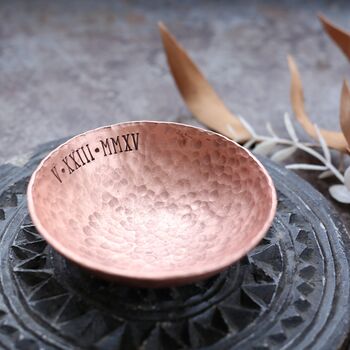 Personalised 7th Anniversary Small Copper Bowl, 4 of 10