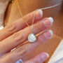 White Topaz Charm April Birthstone Gold Plated Necklace, thumbnail 2 of 4