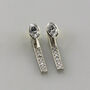 950 Platinum Diamond Or Moissanite Bar Stud Earrings, thumbnail 1 of 6