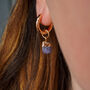 Tanzanite Hoop Earrings December Birthstone Jewellery, thumbnail 3 of 9