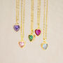 Gold Plated Heart Birthstone Pendant Necklace, thumbnail 7 of 12