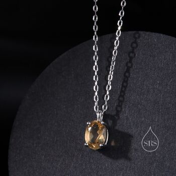 Extra Tiny Genuine Citrine Crystal Pendant Necklace, 4 of 10