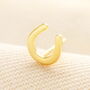 Sterling Silver Horseshoe Piercing Earring In Gold, thumbnail 2 of 3