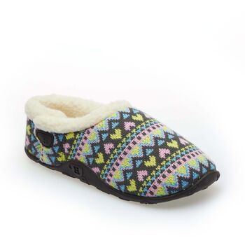 Natalia Pastel Heart Knit Women's Slippers Indoor/Garden Shoes, 7 of 7