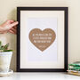 Personalised Love Heart Quote Or Lyric Print, thumbnail 1 of 7