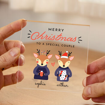 Newlywed First Christmas Plaque Personalised Gift, 3 of 4