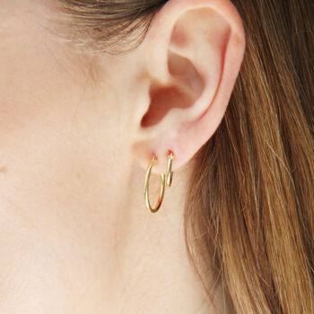 Everyday 14ct Gold Hoop Earrings, 4 of 12