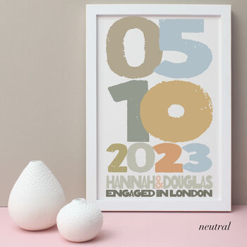 Personalised Engagement Typography Print, 4 of 7