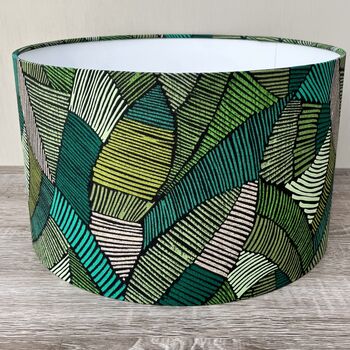 Jadeite Green Geometric Drum Lampshades, 4 of 10