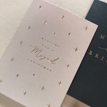 Blush, Navy And White Luxury Gold Foil Christmas Cards, 5 of 7