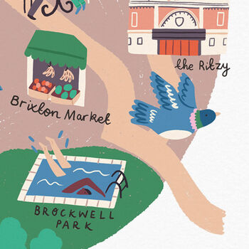 Brixton Illustrated London Map, 5 of 6