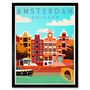 Amsterdam Holland Netherlands Canal Boat Art Print, thumbnail 1 of 3