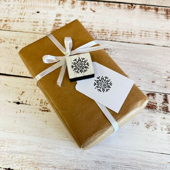 Square White Christmas Snowflake Rubber Stamp Crafting And Scrapbooking, 3 of 4