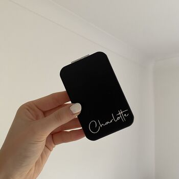 Personalised Faux Leather Pocket Mirror Pouch, 2 of 3