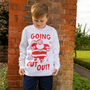 Going Out Out Santa Boys' Christmas Jumper, thumbnail 2 of 4