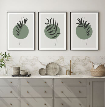 Set Of Three Leaf Botanical Home Unframed Art Prints, 3 of 8
