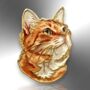 Small Ginger Orange Cat Enamel Pin Badge, thumbnail 3 of 8
