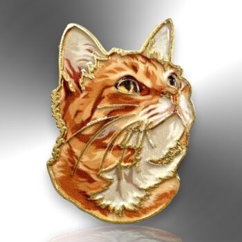 Small Ginger Orange Cat Enamel Pin Badge, 3 of 8
