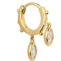 18ct Gold Plated Double Drop Helix Hoop, thumbnail 8 of 10