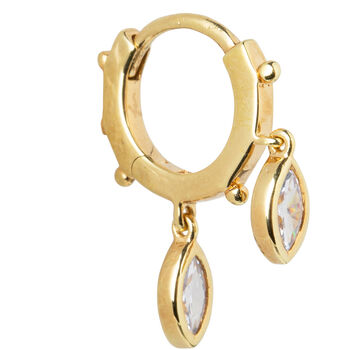 18ct Gold Plated Double Drop Helix Hoop, 8 of 10