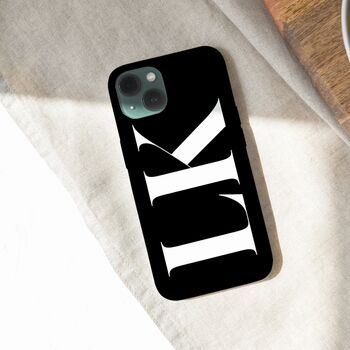 Personalised Black And White Initials Phone Case, 7 of 7