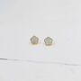 Five Petal Flower Stud Earring In Mother Of Pearl, thumbnail 2 of 5