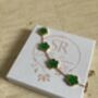 Old Plated Five Leaf Clover Charm Bracelet Gold Green, thumbnail 6 of 6