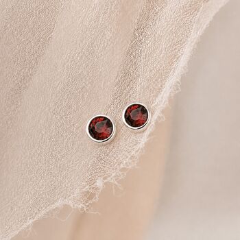 Sterling Silver January Birthstone Stud Earrings, 2 of 6