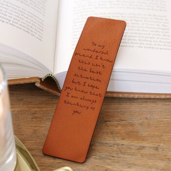 Personalised Meaningful Message Leather Bookmark, 6 of 6