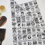 Crisp Packets Illustrated Black And White Tea Towel, thumbnail 1 of 11
