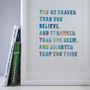 'Braver Than You Believe' Watercolour Typographic Print, thumbnail 2 of 4