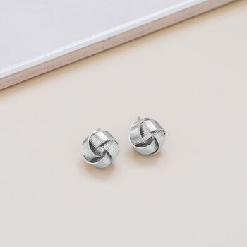 Textured Knot Stud Earrings, 2 of 3