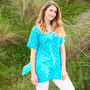Turquoise Luxury Silk Embroidered Tunic, thumbnail 4 of 6