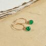 Green Onyx And Gold Fill Hoops, thumbnail 3 of 5