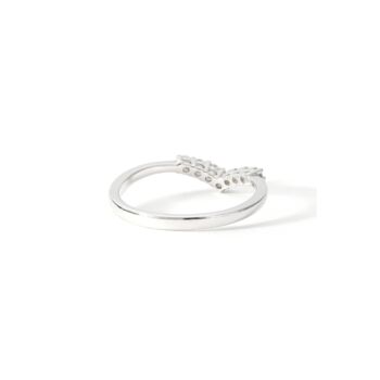 White Gold Natural Diamond Wishbone Ring, 5 of 6