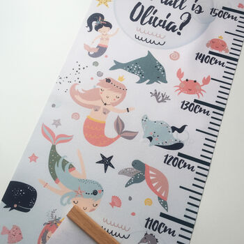 Personalised Mermaids In The Sea Height Chart, 3 of 5