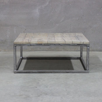 Reclaimed Wood Coffee Table With Raw Steel Box Frame, 2 of 3