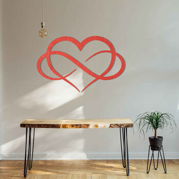Infinity Heart Wooden Art Symbol Of Endless Love, 10 of 12