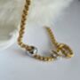 Gold Chunky Rolo Chain Necklace With Pearl Charm And Silver Bead Pendant, thumbnail 8 of 12
