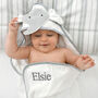 Personalised Elephant Hooded Baby Towel, thumbnail 4 of 7