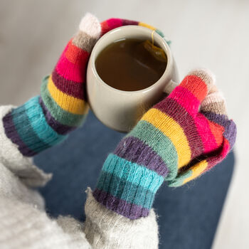 Rainbow Stripe Knit Gloves, 2 of 4