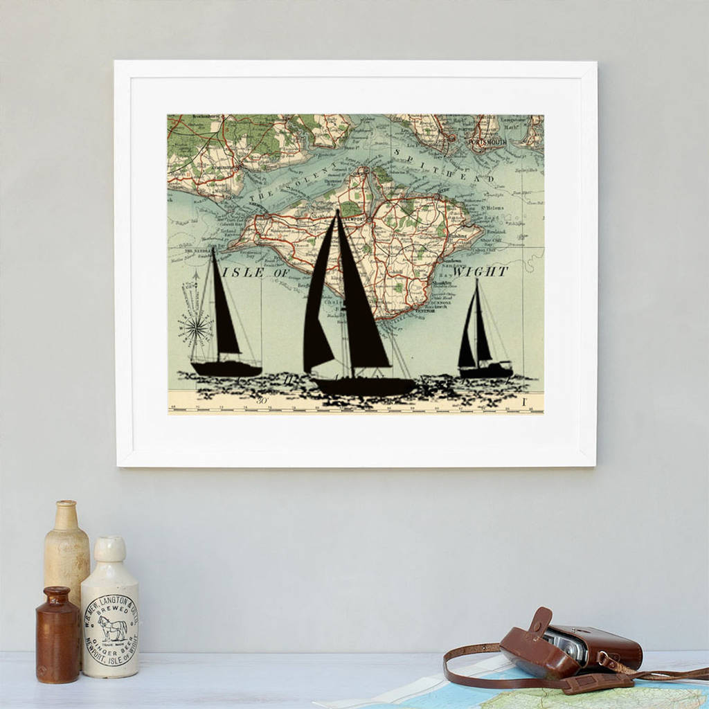 personalised vintage map sailing boats by atlas & i ...