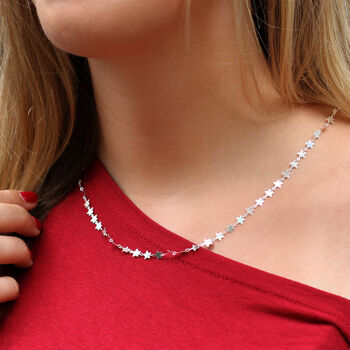 Sterling Silver Sparkle Star Necklace, 2 of 4