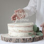 Personalised Natural Wood Wedding Cake Topper, thumbnail 2 of 5